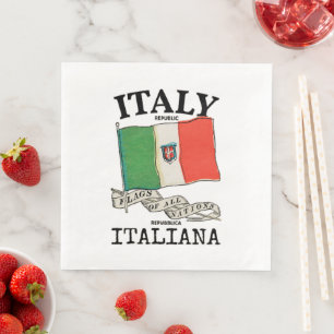 Vintage Italië Land Vlag Servet