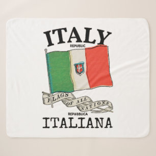Vintage Italië Land Vlag Sherpa Deken