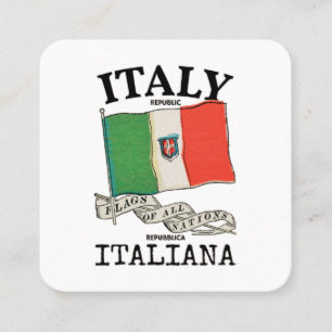 Vintage Italië Land Vlag Vierkante Visitekaartje