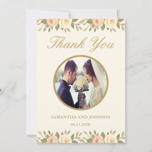 Vintage Ivory Elegant Ballroom Wedding Bedankkaart (Voorkant)