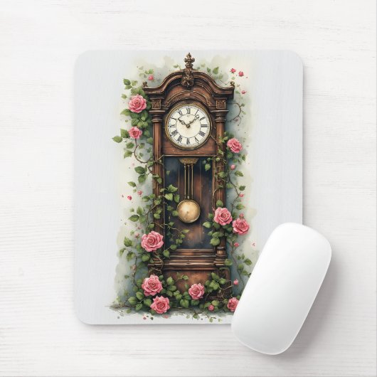 Vintage Ivy Rose Grandfather Clock Muismat (Met muis)