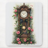 Vintage Ivy Rose Grandfather Clock Muismat (Voorkant)