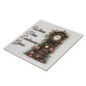 Vintage Ivy Rose Grandfather Clock Tegeltje (Zijkant)