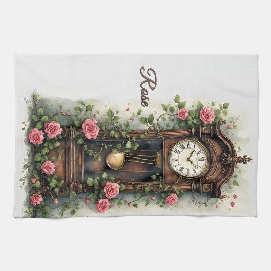 Vintage Ivy Rose Grandfather Clock Theedoek (Horizontaal)