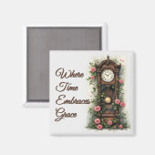 Vintage Ivy Rose Staande Klok Magneet (Voorkant / Achterkant)