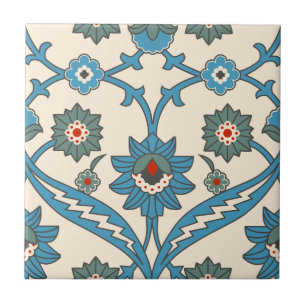 Vintage Iznik Bloempatroon Tegeltje