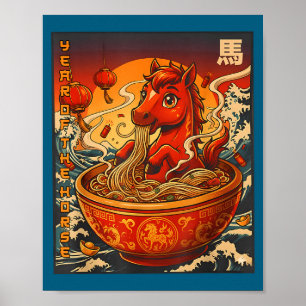 Vintage Jaar Van Het Paard Ramen Chinese Noedels N Poster