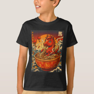 Vintage Jaar Van Het Paard Ramen Chinese Noedels N T-shirt