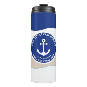 Vintage Jachtclub Navy Nautilus Anker Familie Thermosbeker