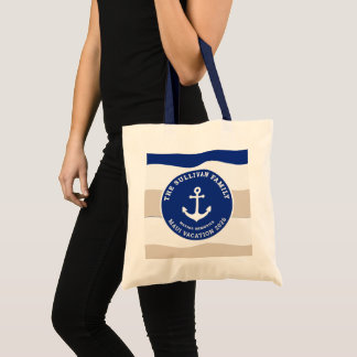 Vintage Jachtclub Navy Nautilus Anker Familie Tote Bag