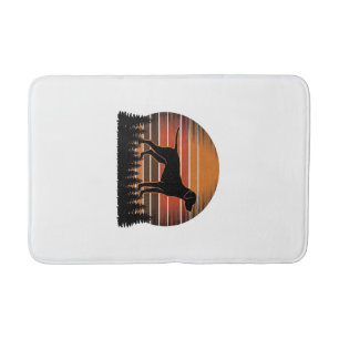 Vintage Jachthond Zonsondergang Bos Vector Design_ Badmat