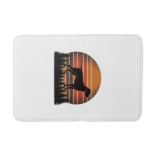 Vintage Jachthond Zonsondergang Bos Vector Design_ Badmat (Voorkant)