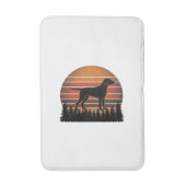 Vintage Jachthond Zonsondergang Bos Vector Design_ Badmat (Voorkant Verticaal)