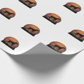 Vintage Jachthond Zonsondergang Bos Vector Design_ Cadeaupapier (Hoek)