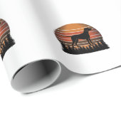 Vintage Jachthond Zonsondergang Bos Vector Design_ Cadeaupapier (Rol Hoek)