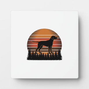 Vintage Jachthond Zonsondergang Bos Vector Design_ Fotoplaat