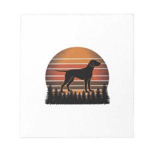 Vintage Jachthond Zonsondergang Bos Vector Design_ Notitieblok