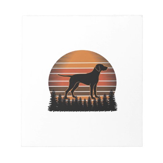 Vintage Jachthond Zonsondergang Bos Vector Design_ Notitieblok (Voorkant)