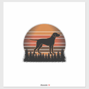Vintage Jachthond Zonsondergang Bos Vector Design_ Sticker