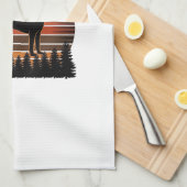 Vintage Jachthond Zonsondergang Bos Vector Design_ Theedoek (Quarter Fold)