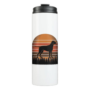 Vintage Jachthond Zonsondergang Bos Vector Design_ Thermosbeker
