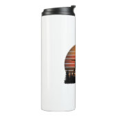 Vintage Jachthond Zonsondergang Bos Vector Design_ Thermosbeker (Gedraaid links)
