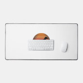 Vintage Jachthond Zonsondergang Bos Vectorontwerp_ Bureaumat (Keyboard & Muis)
