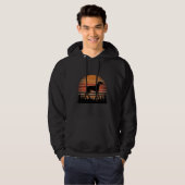 Vintage Jachthond Zonsondergang Bos Vectorontwerp_ Hoodie (Voorkant volledig)