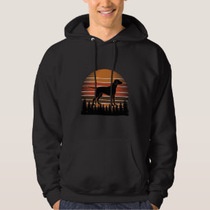 Vintage Jachthond Zonsondergang Bos Vectorontwerp_ Hoodie