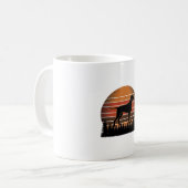 Vintage Jachthond Zonsondergang Bos Vectorontwerp_ Koffiemok (Voorkant links)