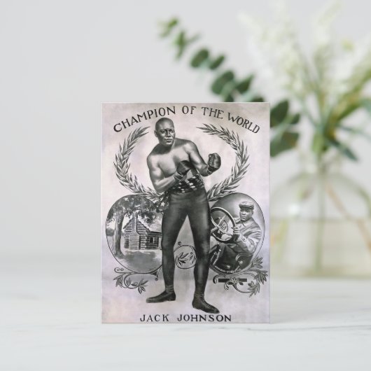 Vintage Jack Johnson Briefkaart (Staand voorkant)