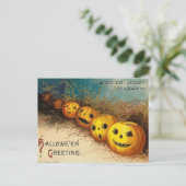 Vintage Jack O'Lantern Halloween Briefkaart (Staand voorkant)