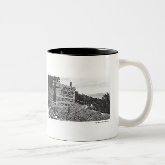Vintage Jackson Hole Tweekleurige Koffiemok (Rechts)