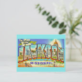 Vintage Jackson Miss Groeten Briefkaart (Staand voorkant)