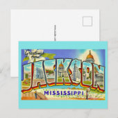 Vintage Jackson Miss Groeten Briefkaart (Voorkant / Achterkant)