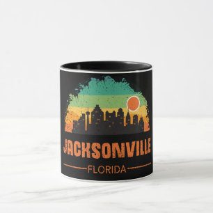 Vintage Jacksonville City Florida Retro Stripe Mok