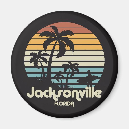 Vintage Jacksonville Florida Magneet (Voorkant)