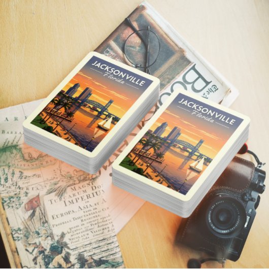 Vintage Jacksonville Florida Pokerkaarten