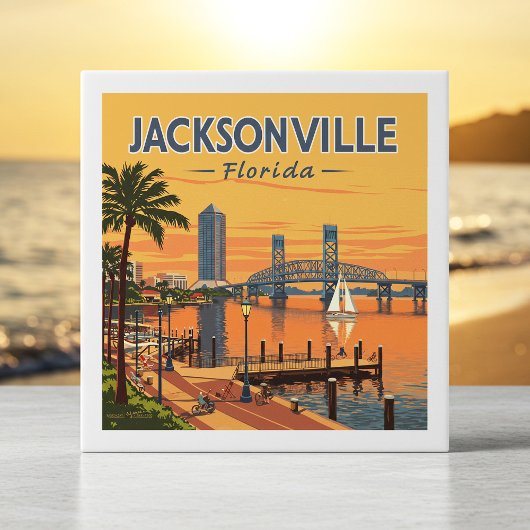 Vintage Jacksonville Florida Tegeltje