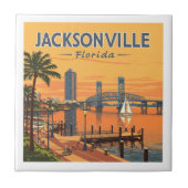 Vintage Jacksonville Florida Tegeltje (Voorkant)