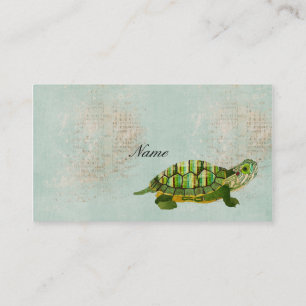 Vintage Jade Turtle Visitekaartje/Labels Visitekaartje