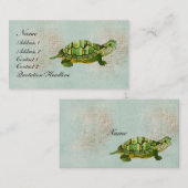 Vintage Jade Turtle Visitekaartje/Labels Visitekaartje (Voorkant / Achterkant)