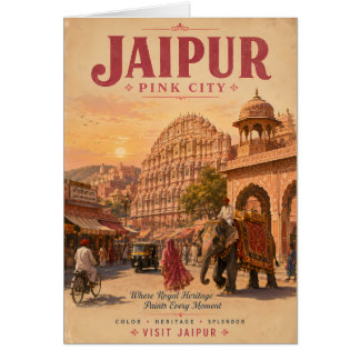 Vintage Jaipur Roze Stad Illustratie met Koninklij