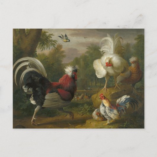 Vintage Jakob Bogdani De vuren vechten Briefkaart (Voorkant)