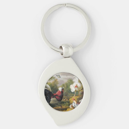 Vintage Jakob Bogdani De vuren vechten Sleutelhanger (Voorkant)