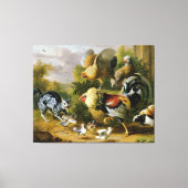 Vintage Jakub Bogdan Cat onder roosters Canvas Afdruk (Voorkant)