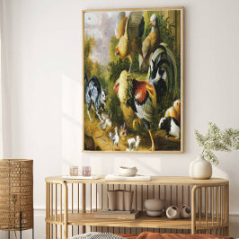 Vintage Jakub Bogdan Cat onder roosters Canvas Afdruk