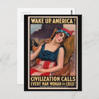 Vintage James Montgomery Flagg | Amerika wakker ma Briefkaart