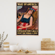 Vintage James Montgomery Flagg | Amerika wakker ma