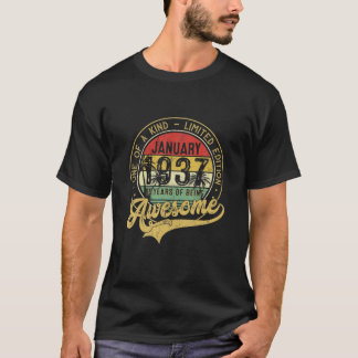 Vintage januari 1937 85 jaar geboren in 1937 85e b t-shirt